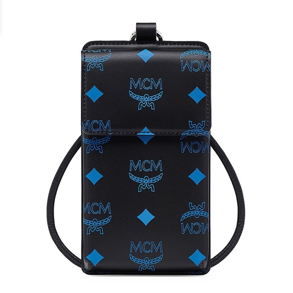 Authentic MCM Leather VISETOS logo print phone/card lanyard/Crosby - Picture 3 of 16